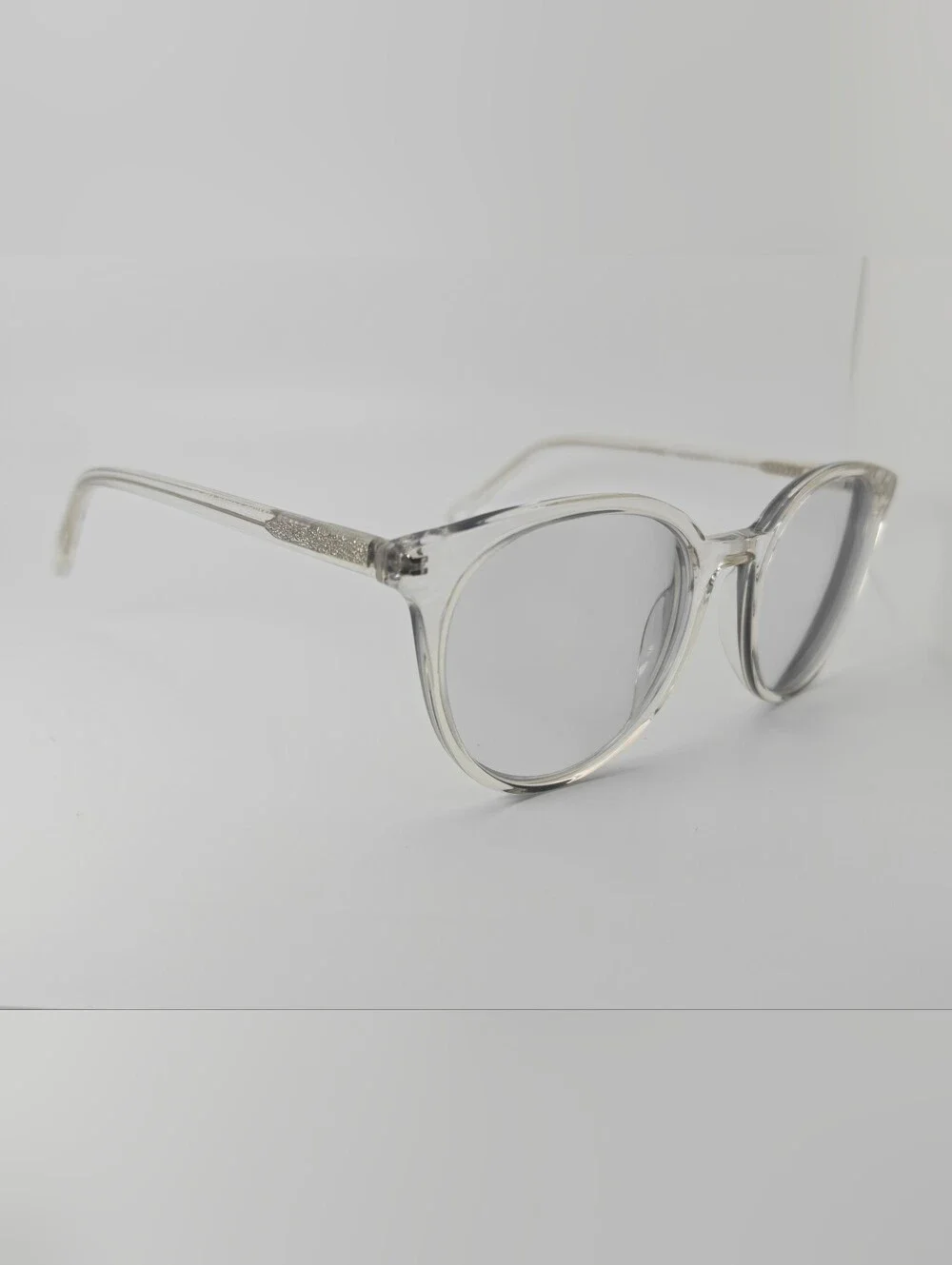 Janice. Clear Transparent Round Eyeglasses. Spring Hinge